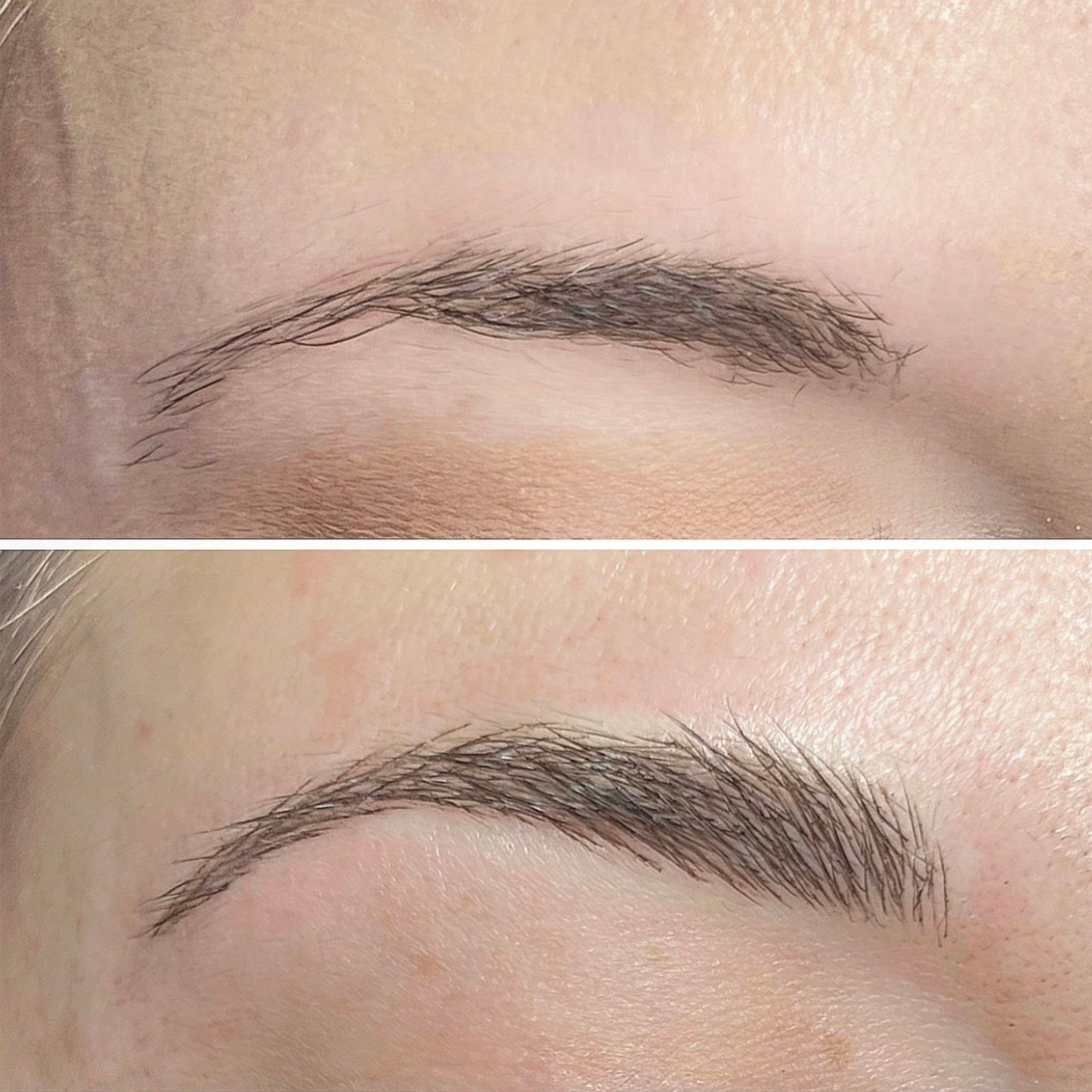Soft natural brows before and after, Microblading 305 Miami