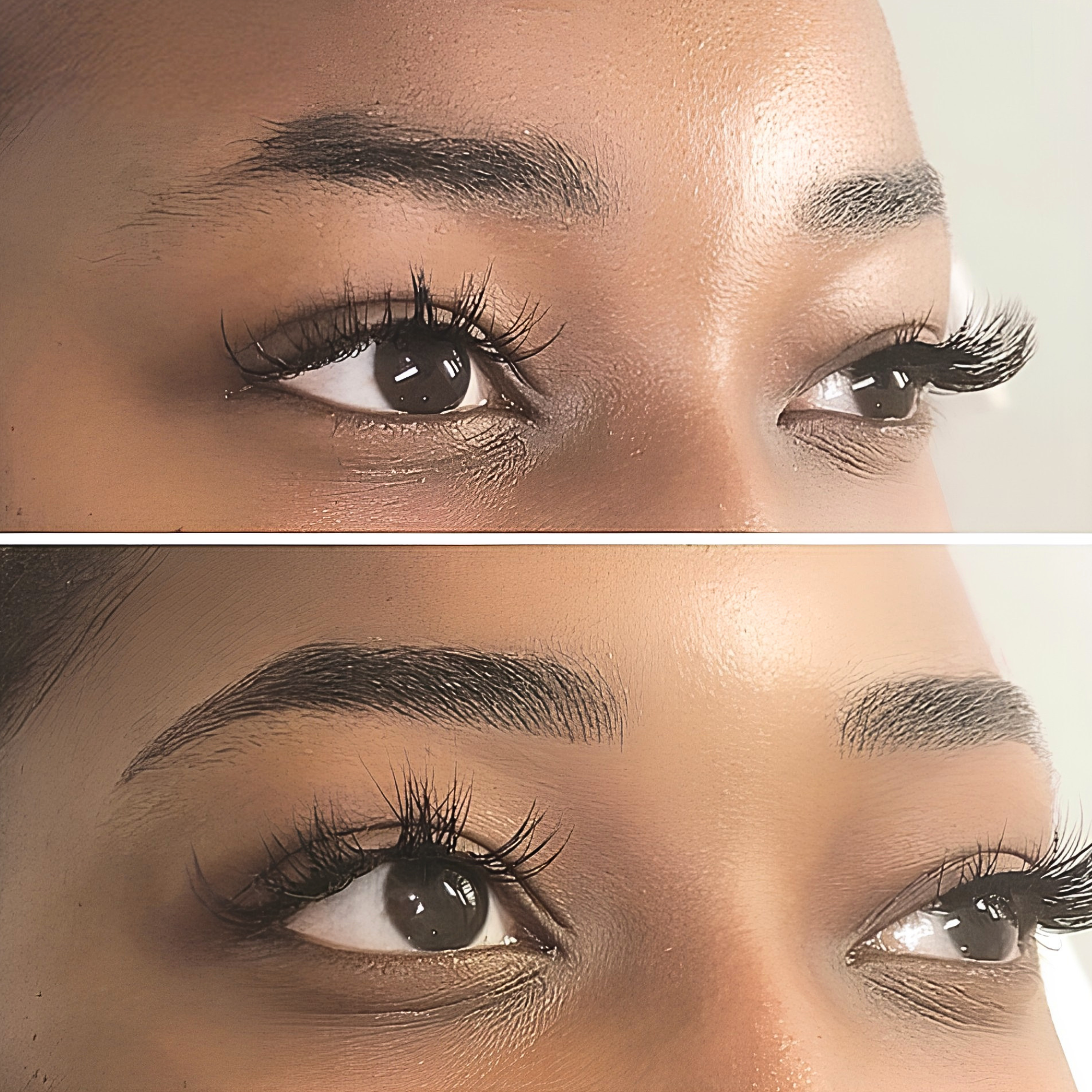 Defined brow arch before and after, Microblading 305 Miami