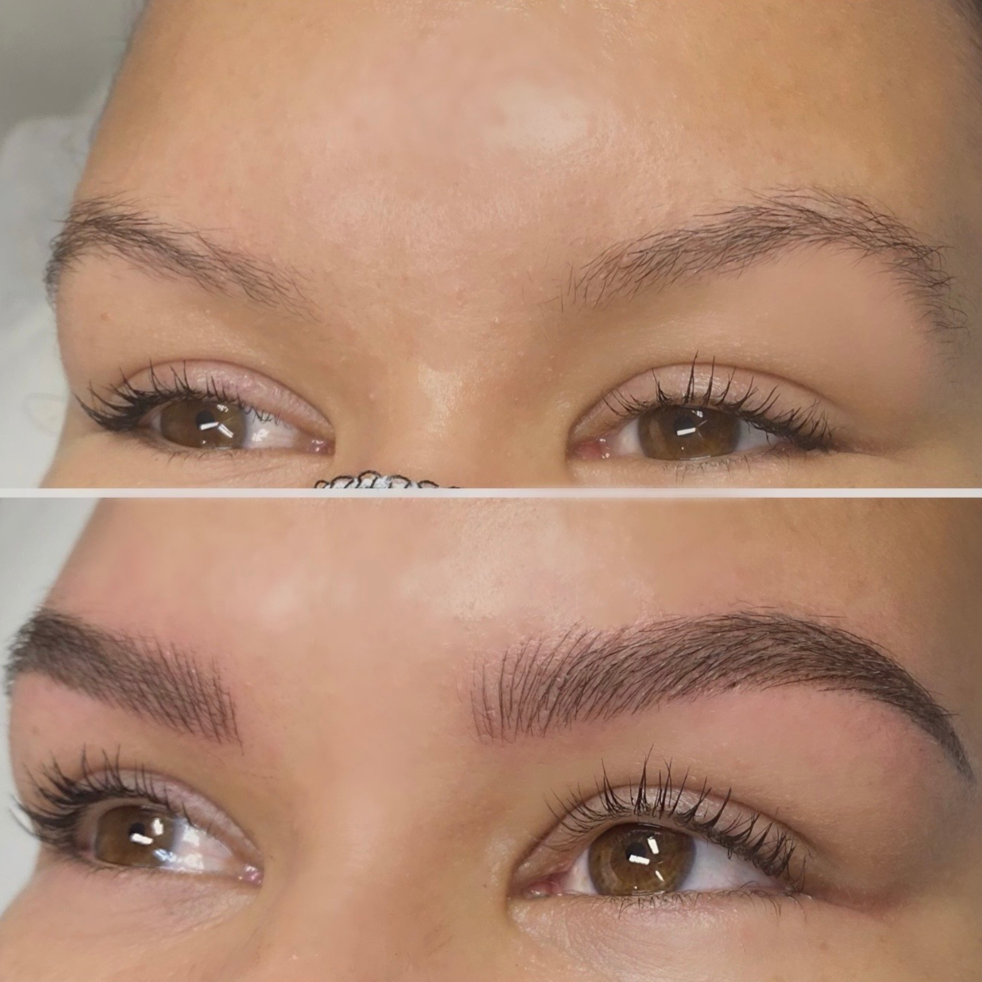 Full natural brows before and after, Microblading 305 Miami