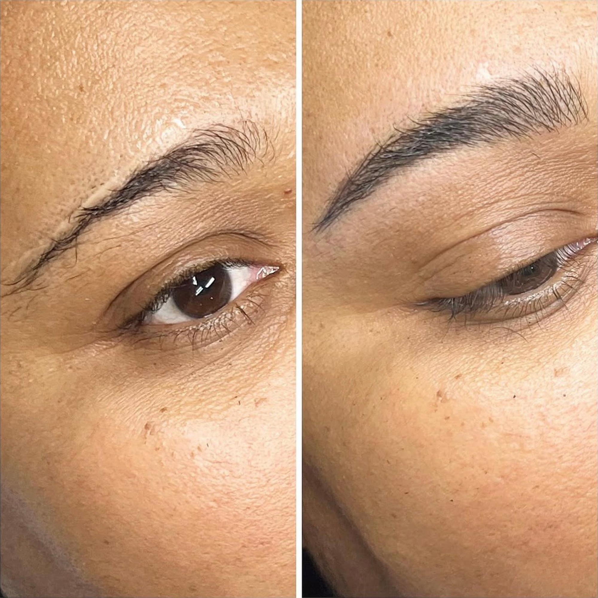 Soft natural brows before and after, Microblading 305 Miami
