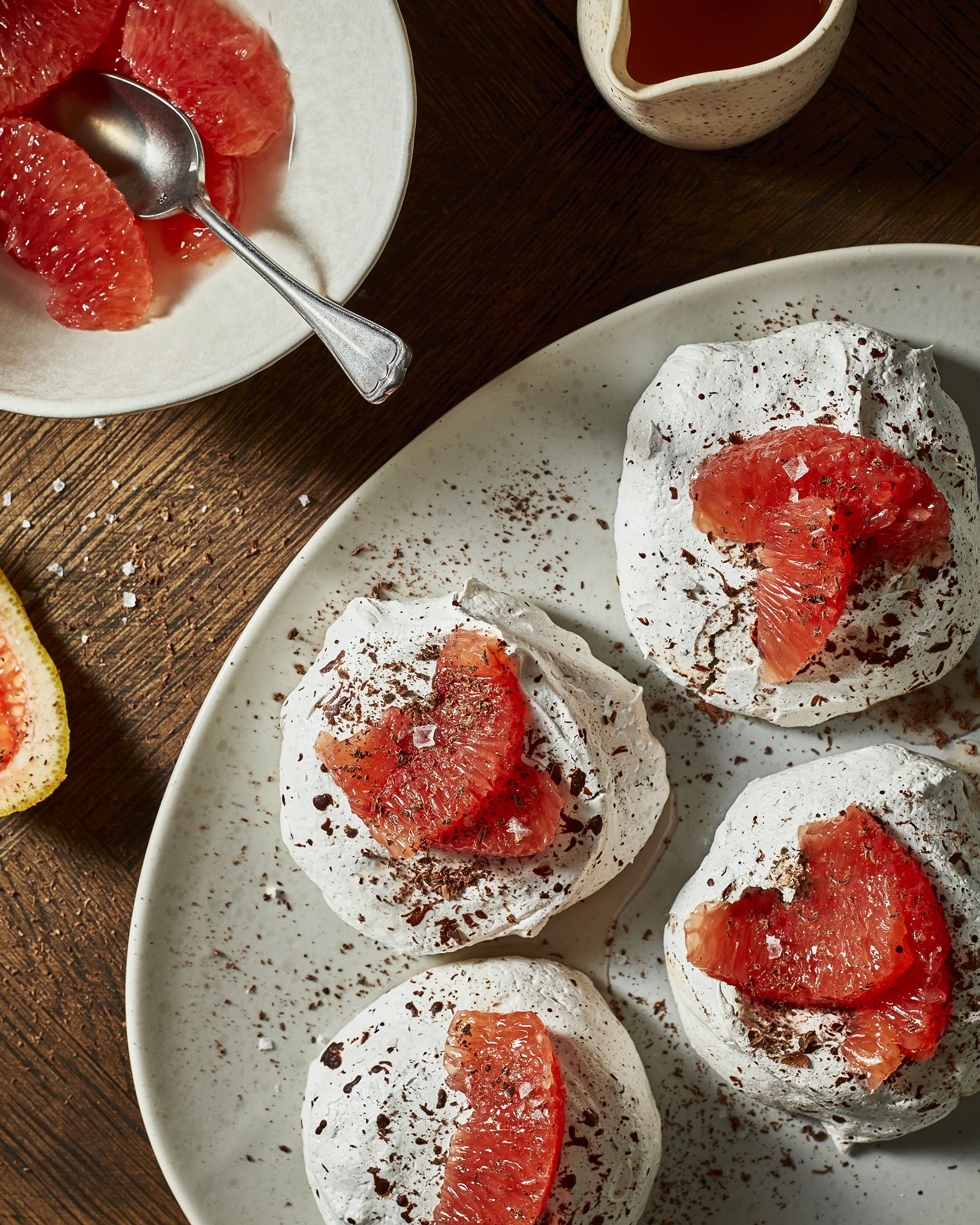 Grapefruit and Chocolate Meringues