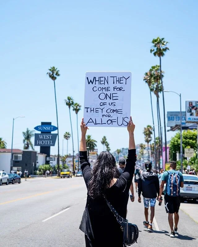 When they come for one of us, they come for all of us. ⠀⠀⠀⠀⠀⠀⠀⠀⠀
#weho #westhollywood #losangeles #nojusticenopeace #georgefloyd #protests #BLM #blacklivesmatter #allblacklivesmatter #LGBTQA #LGBTQ
