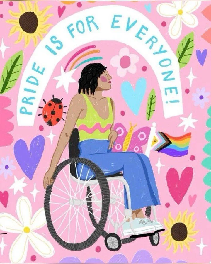 While Pride Month celebrates LGBTQ+ identities, its values extend beyond any one community. Pride invites us to create spaces where all people, including those with disabilities and other marginalized identities, can feel seen and included. Everyone 