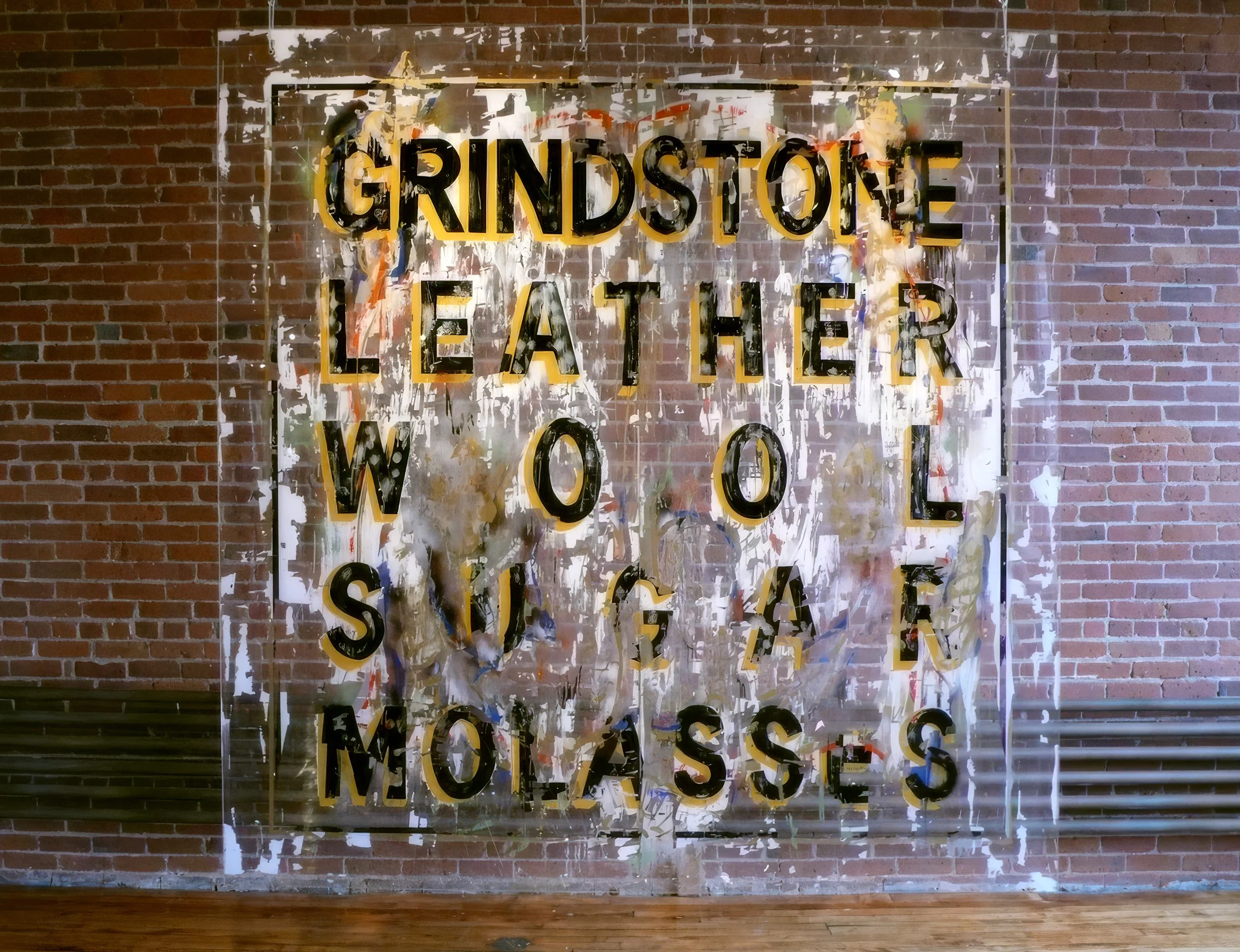 mike's painted signs. Weathered decorative Boston historic sign commissioned by Goldman Properties