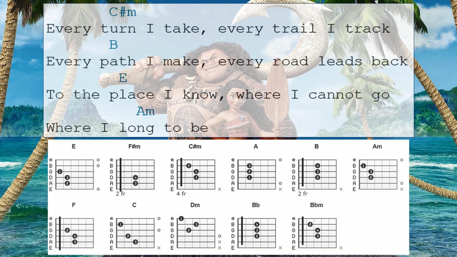 How to Play How Far I'll Go From Moana on Guitar — 2 Teach Music Lessons