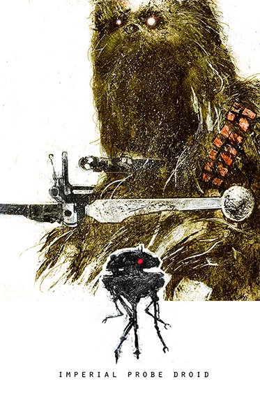 Chewbacca and an Imperial Droid