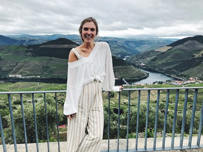 Me smiling because of the gorgeous views in Douro Valley