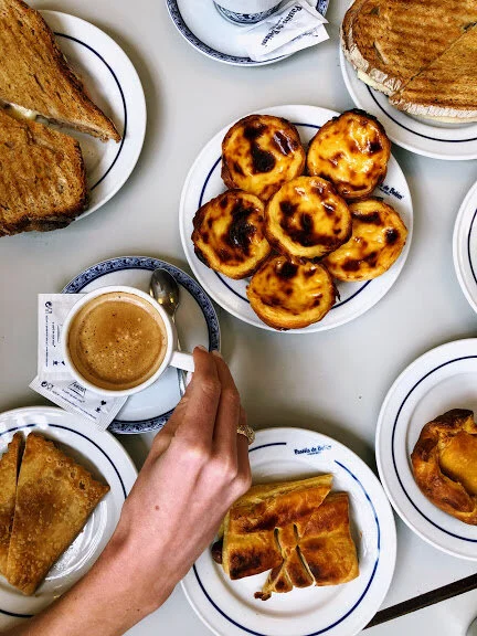 Lunch feast at Pasteis de Belem