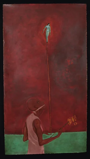  Seducción I, 1997, acrylic/paper 65"x42" 