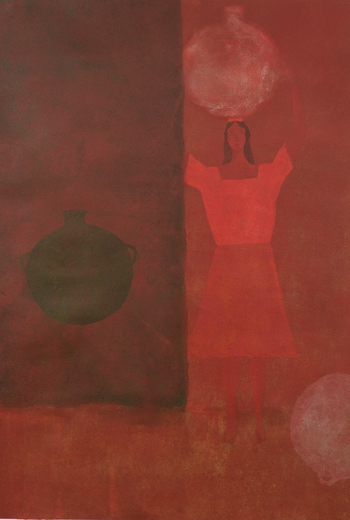 Verdad y Fantasía, 2004, acrylic/paper 42"x35"
