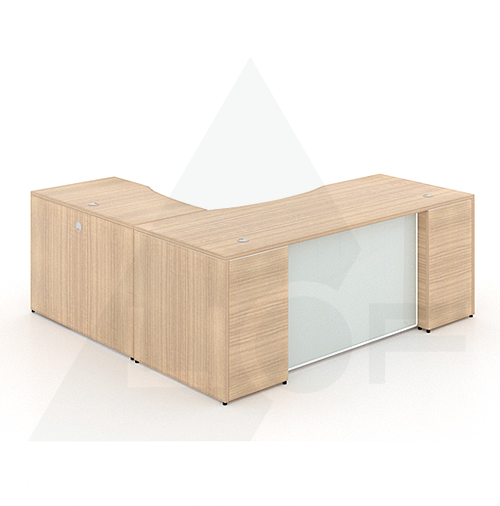 First L- Shaped Desk with Glass Modesty Panel & PedestalsA.png