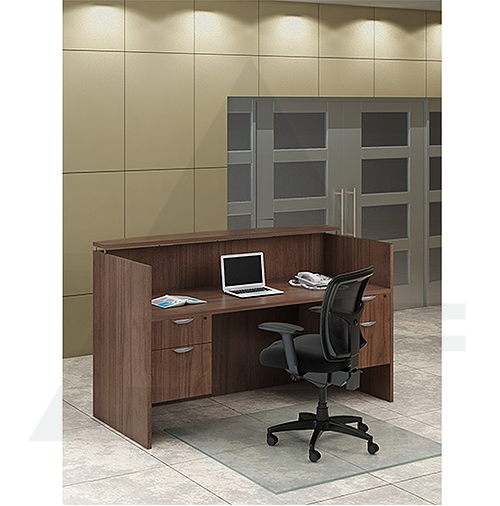 UOF98 Straight Reception Counter, Modern Walnut.png