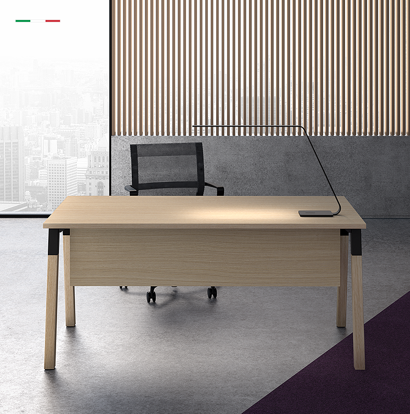 Polare Large Single Desk, Natural Oak