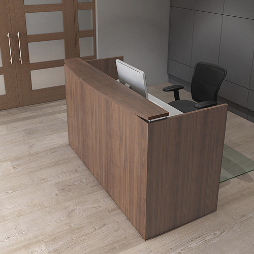 UOF98 Straight Reception Counter, Modern Walnut.png