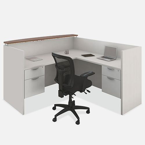 UOF97 L-Shaped Reception Counter, White and Walnut.png