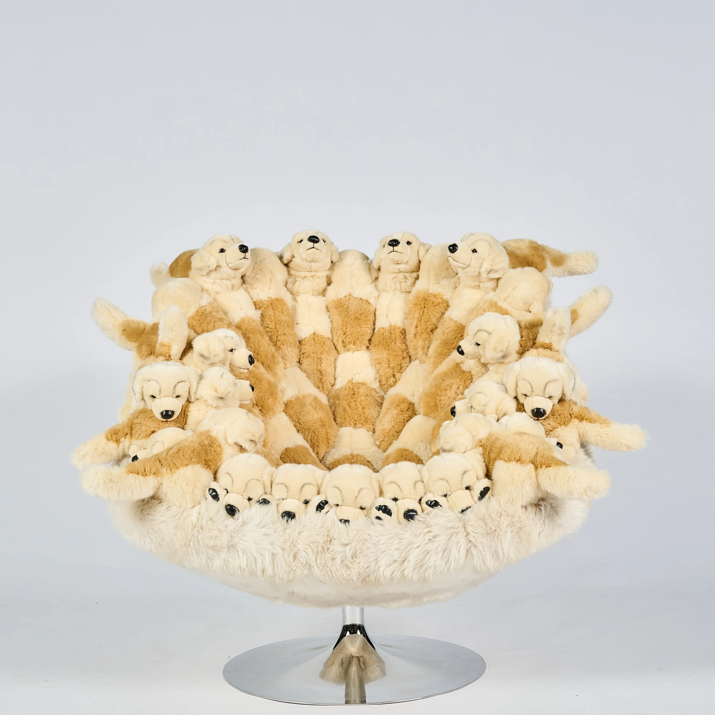 Handmade in Belgium.

AP collection design base “Paulex”, handmade polyester plushes, metal, wood, textile fabrics, cow hide, sheepskin, handmade in Belgium. 

102 x 95 x 105

Limited edition of 50
