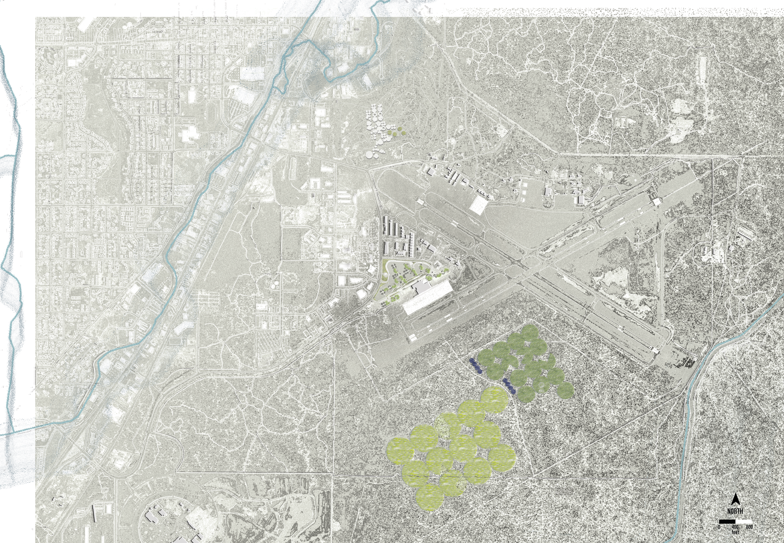 This landscape master plan’s main purpose is to connect the people to the idea of water in the arid landscape, its importance, and how it moves. By bringing water to the surface we can celebrate and become better connected to the relationship of surface water and groundwater.