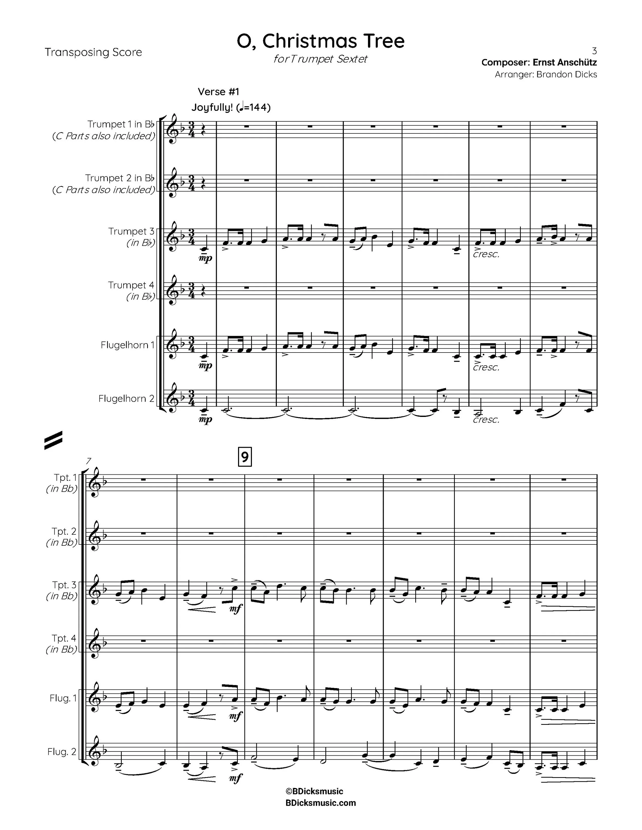 Christmas Flute And Trumpet Notes