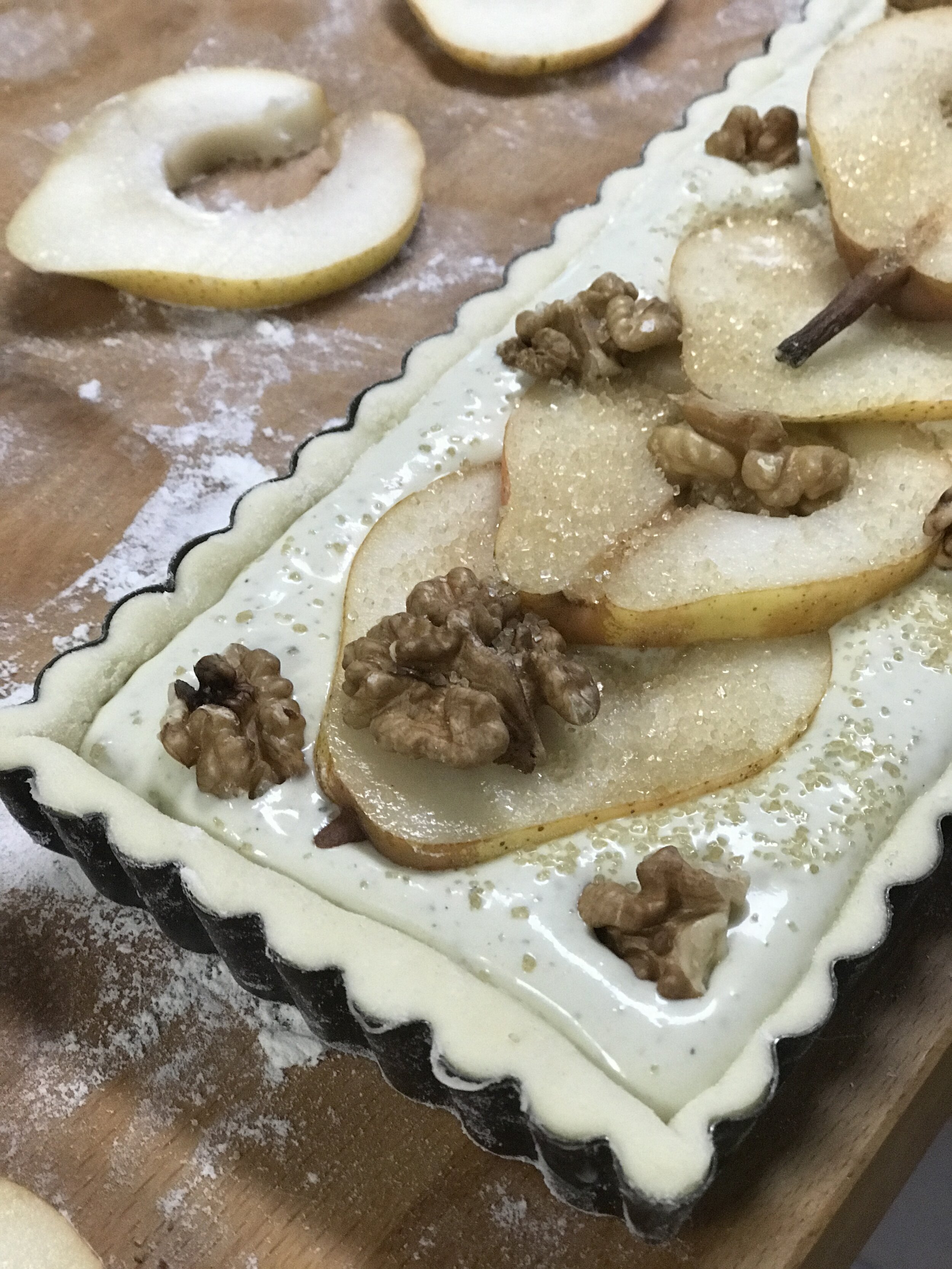 Pear Puff Pastry Tart with Cheddar & Walnuts
