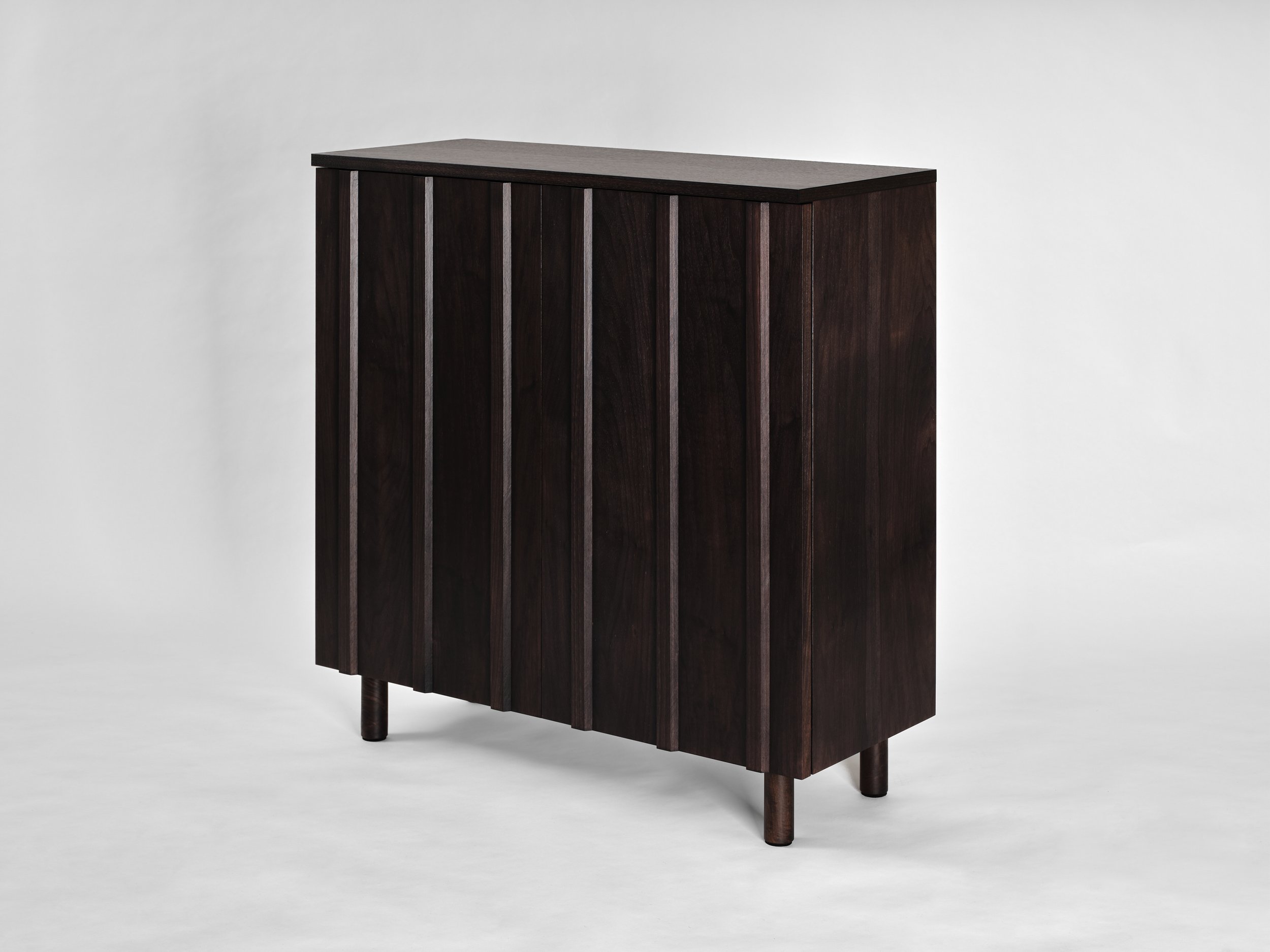 Modern sideboard cabinet made from ebonized black walnut