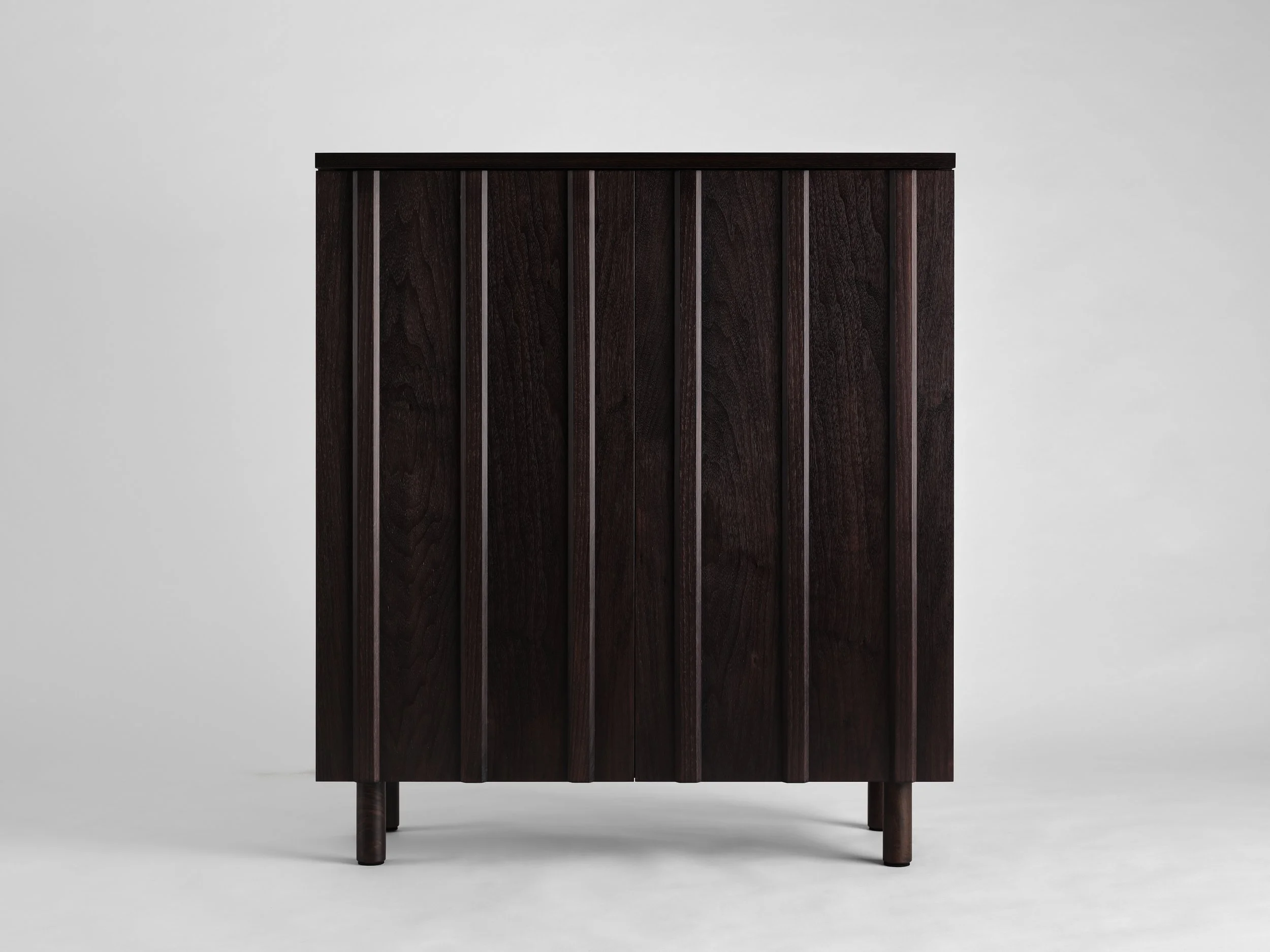 Contemporary sideboard cabinet made from ebonized black walnut