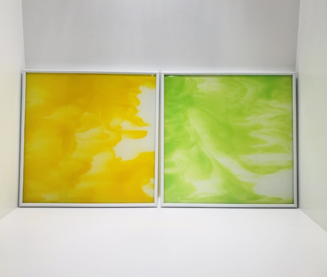 Glass Panel Series of 6 - Yellow + green