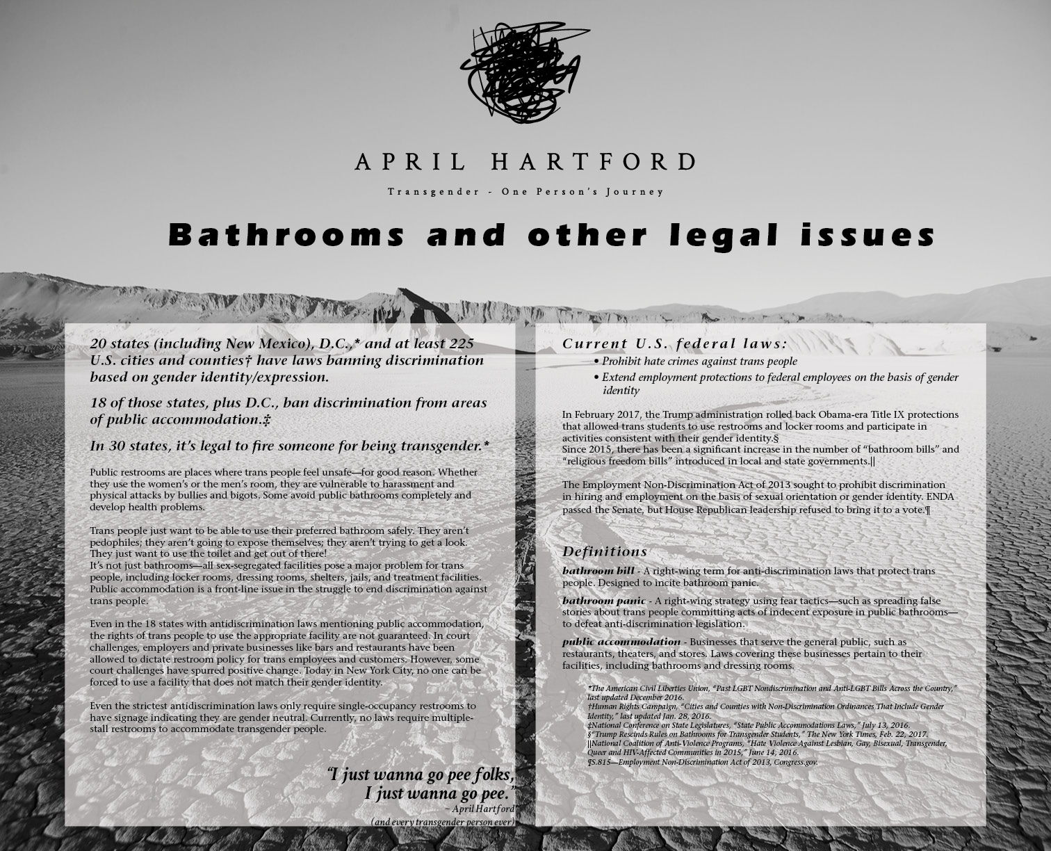 Bathrooms and Other Legal Issues