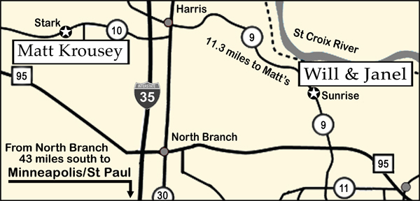 This little map will help you to navigate between our studio in Sunrise to Matt's place near Stark. The drive will be about 11.3 miles between our places.
