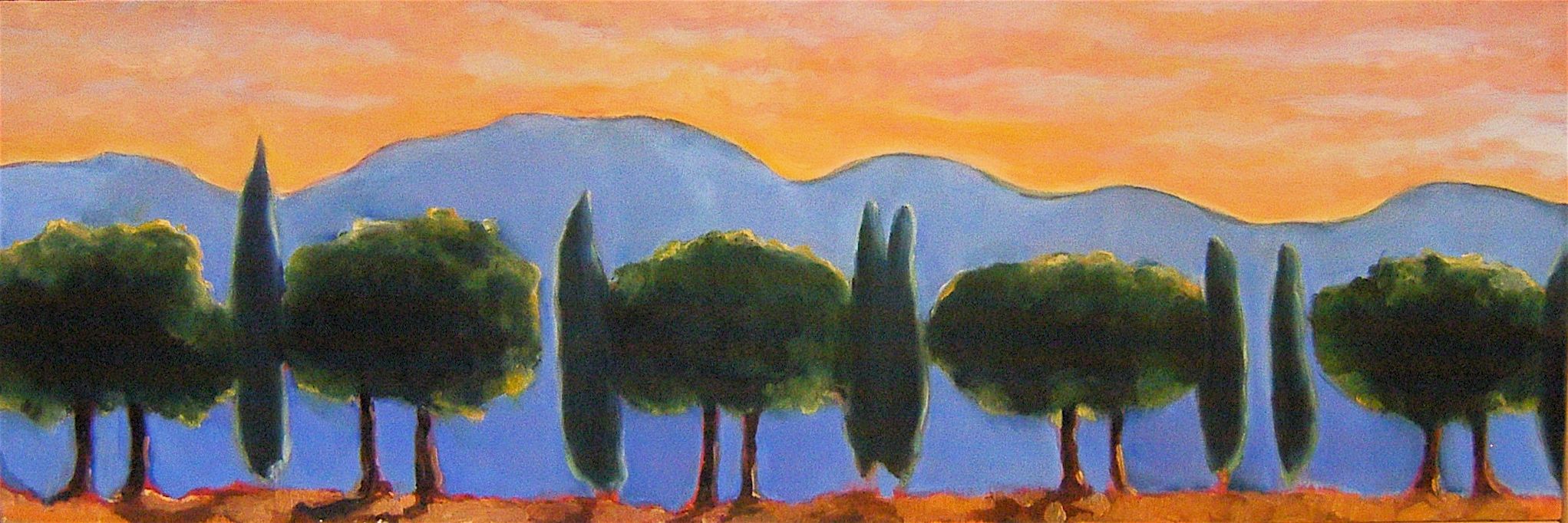 Tuscan Trees, Sunset