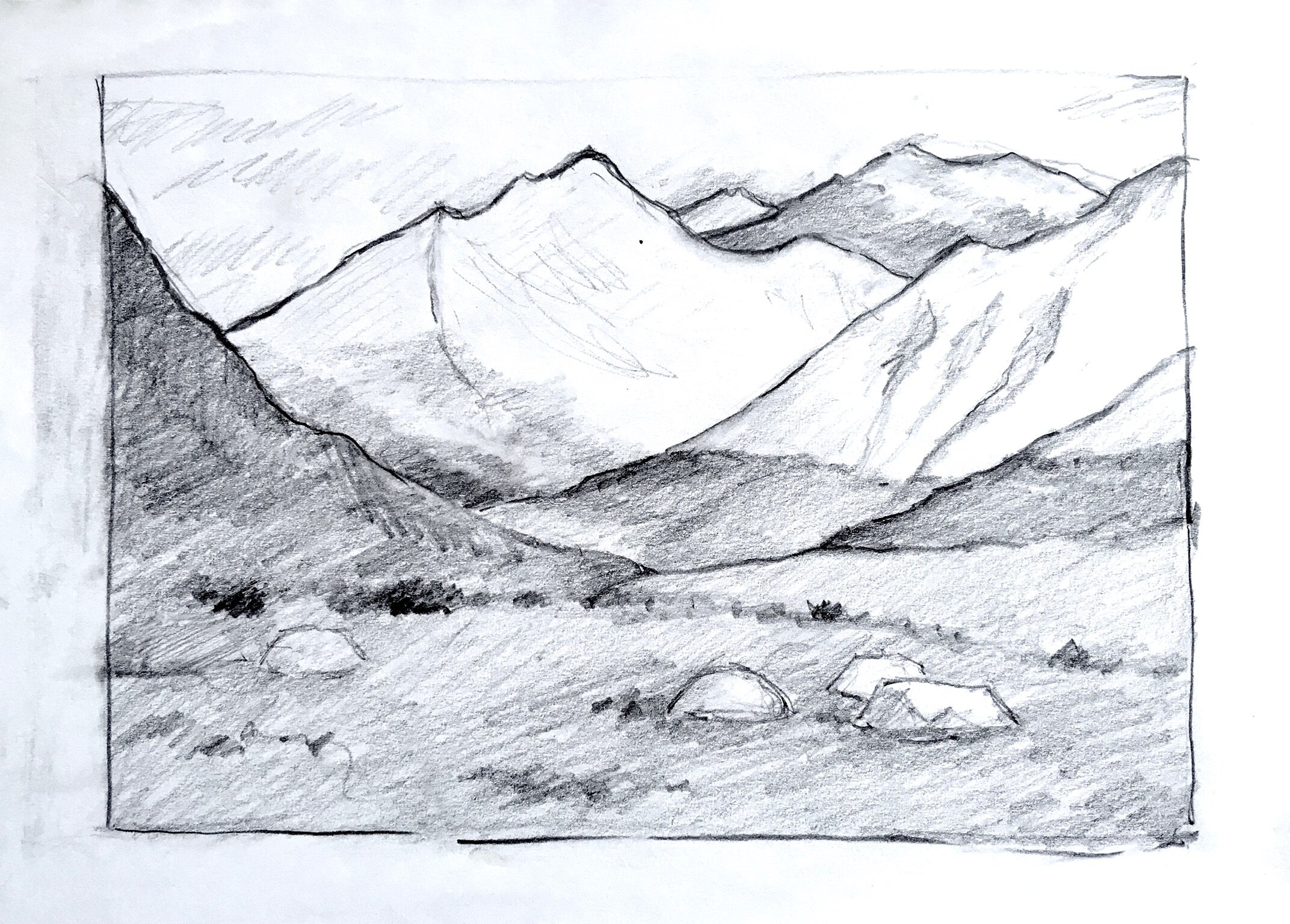 Sketch, Camp Site, Kongakut River, Alaska