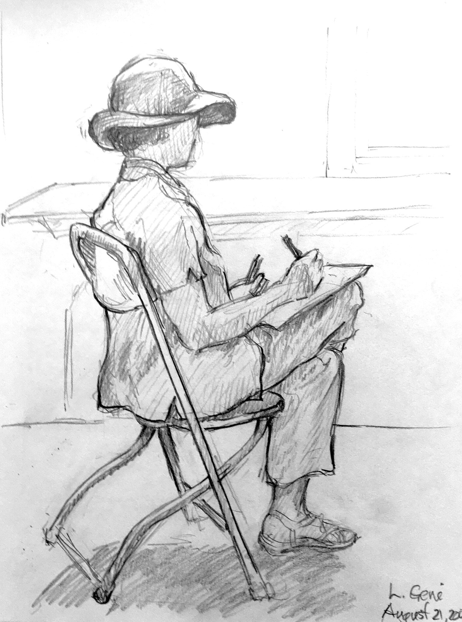 Woman with Hat, Art Class
