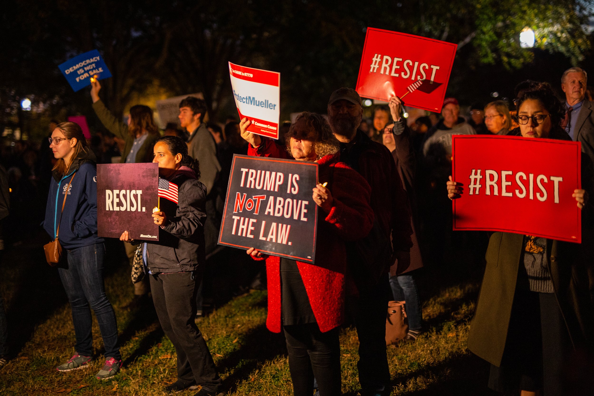  Protestors gather in Lafayette Square following the firing of then Attorney General Jeff Sessions.    November 2019   