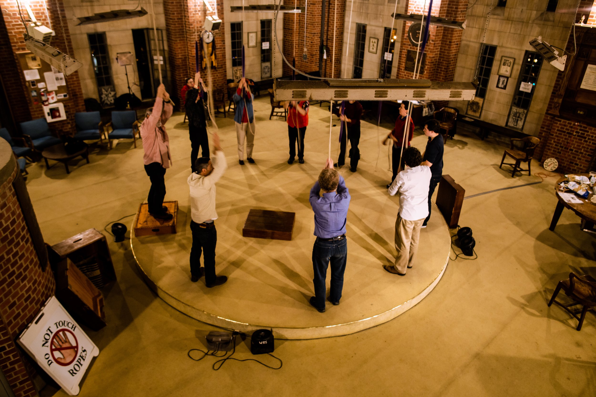  The Washington Ringing Society practice in the bell tower of the National Cathedral.    October 2018   