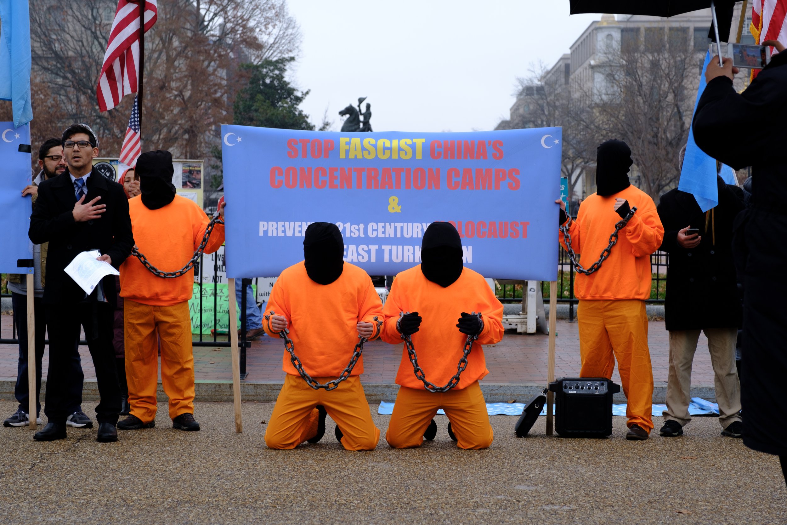  Uyghurs demonstrate in front of the White House to raise awareness of the Chinese government’s mistreatment of their people.    December 2018   