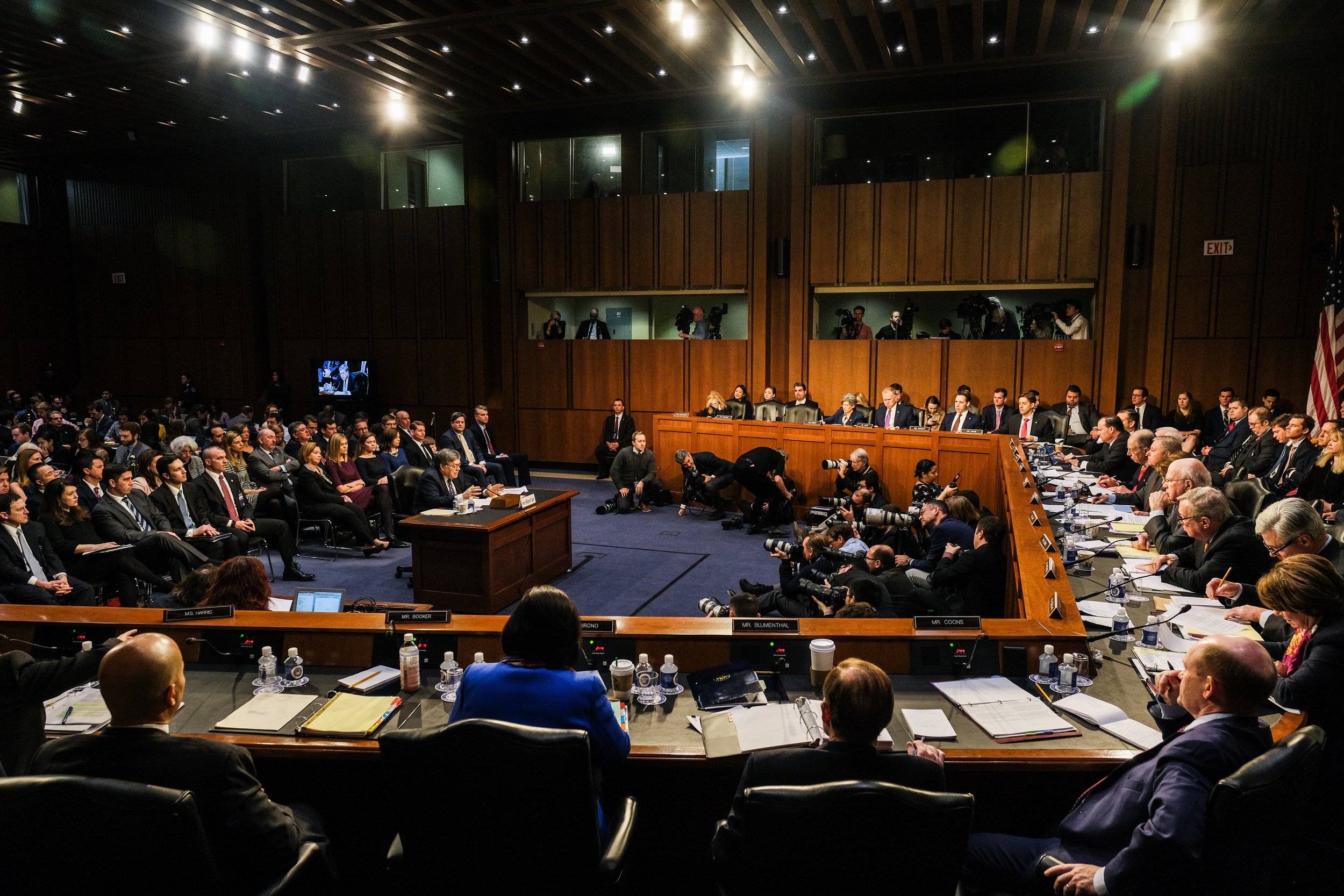  William Barr testifies before the Senate Judiciary committee for the Attorney General nomination.    January 2019   