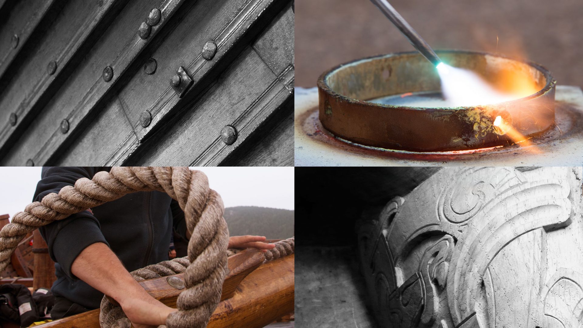Fine craftsmanship built Draken Harald Hårfagre, with materials used throughout history. Oak, tar, hemp, iron and silk.