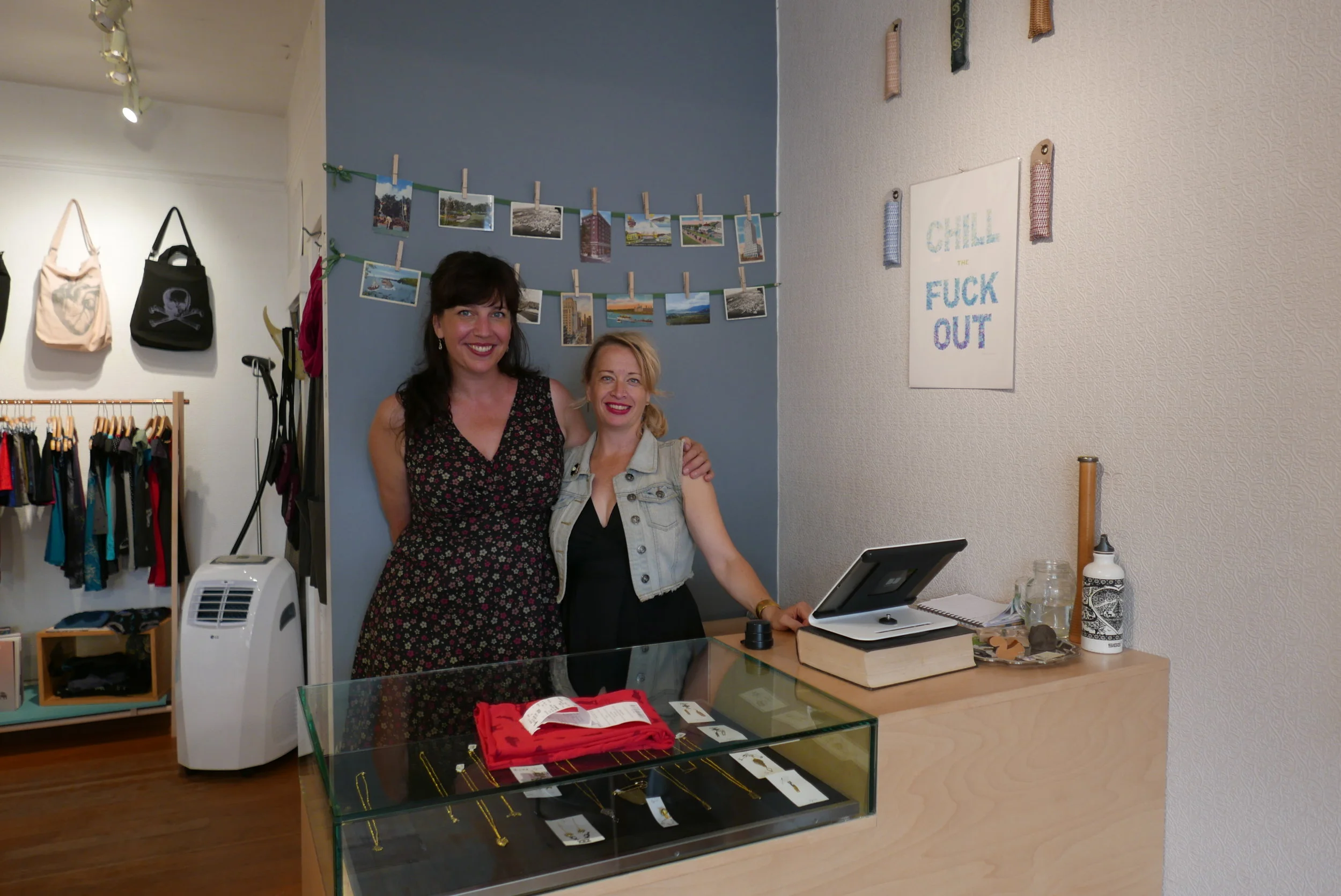 Wonderful ladies that work at the Vancouver Smoking Lily, reminding you to Chill the Fuck Out!