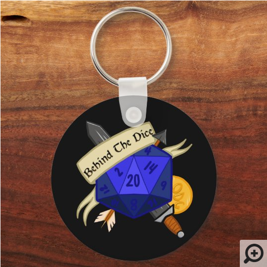 Behind the Dice Metal Keychain