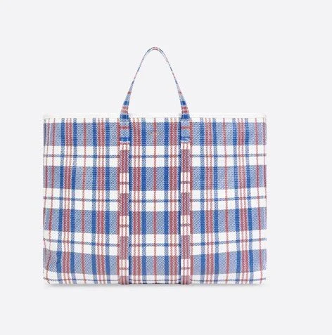 Balenciaga BARBES LARGE EAST-WEST SHOPPER BAG IN BLUE