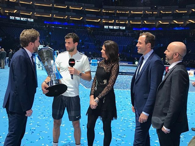 Instant reaction from Grigor the great after his 02 triumph alongside Annabel, Greg and Jamie. Thrilling end to a memorable week🎤🎾😜