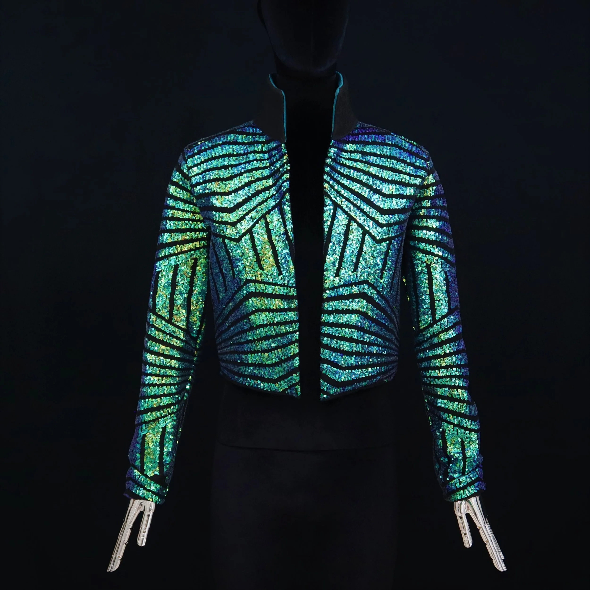 Green Sequin Party Jacket