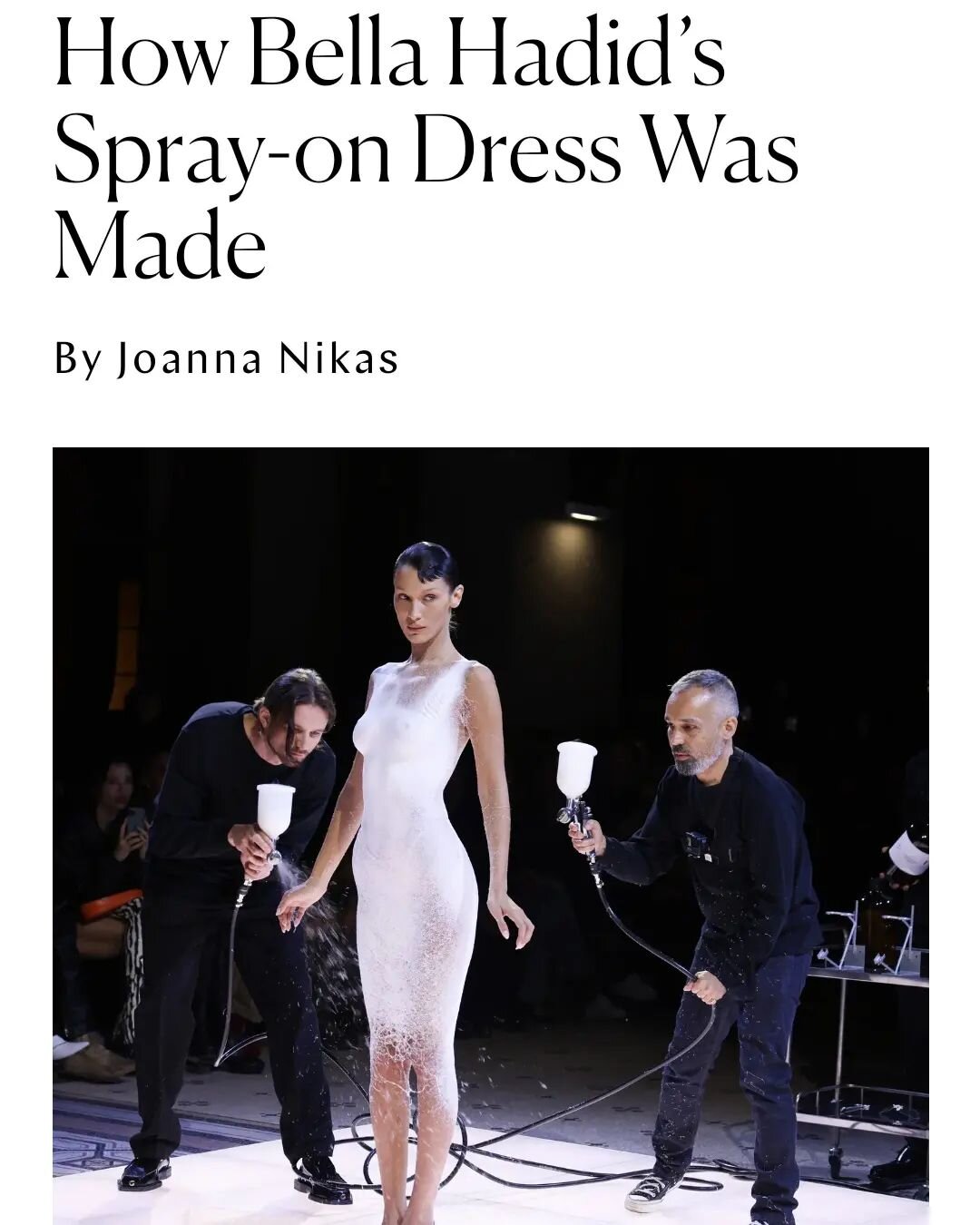 https://www.thecut.com/2022/10/how-bella-hadids-spray-on-dress-was-made.html

Wow! Amazing.
Would you wear it?

#fashionblog #fashiondesigner #fashionphotography #fashiontrends #fashiontech #fashiontechnology #fashioninsta
