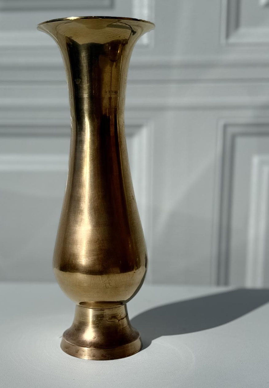 antique solid brass vase