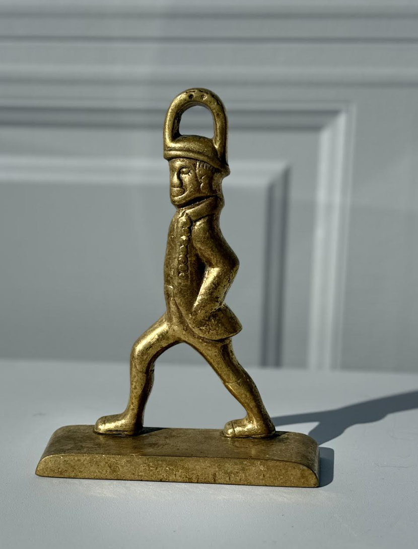 vintage brass soldier door stop