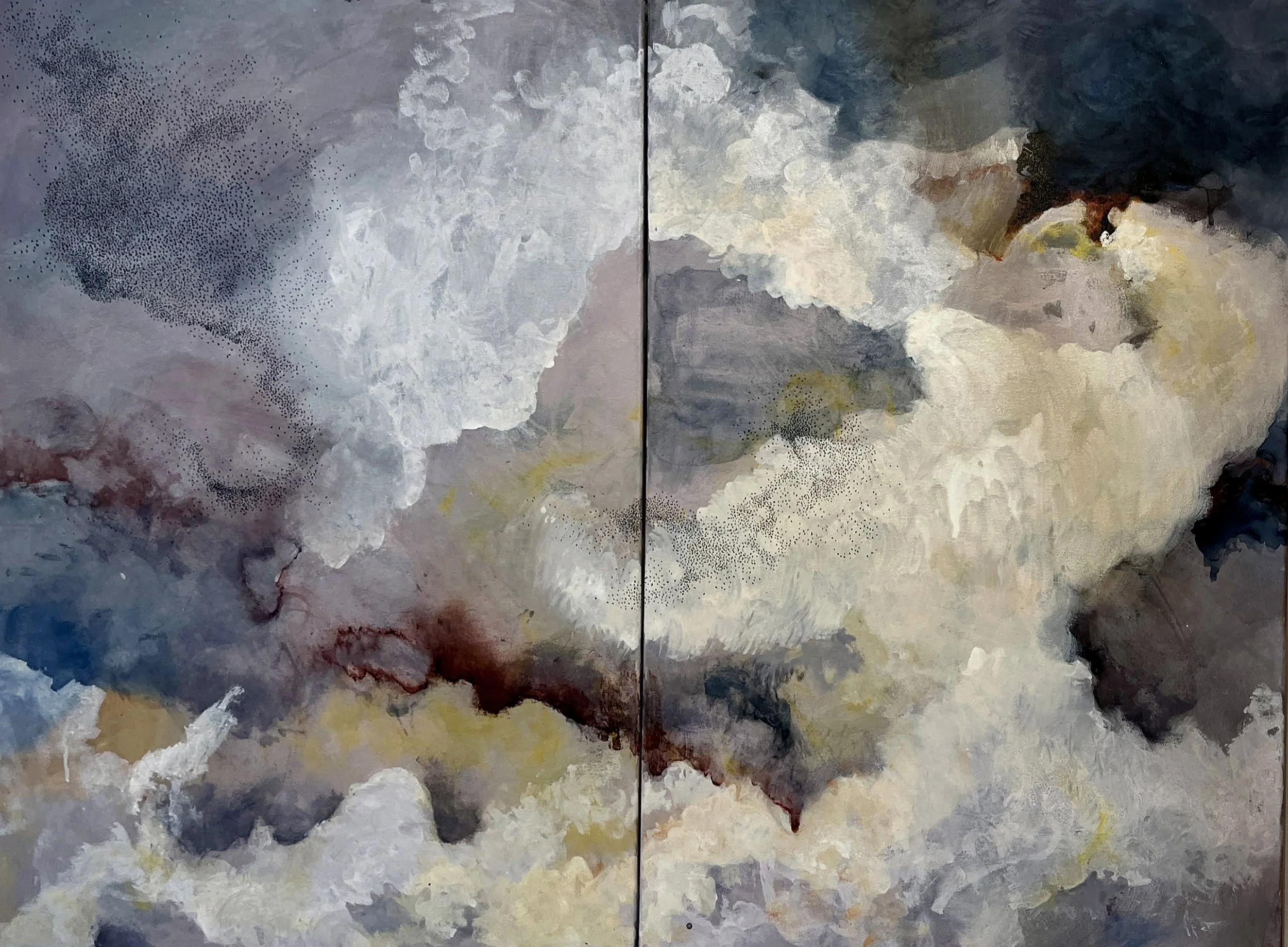 "Murmuration and Wildfire Smoke Diptych"