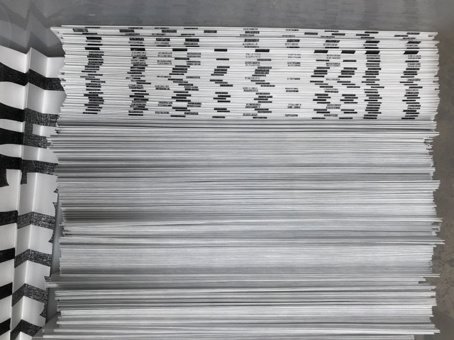Four folds and 24 folds to go to create just the structure (the spine and cover) for prototype. Image above are the printed parts of the spine for 100 prototypes.