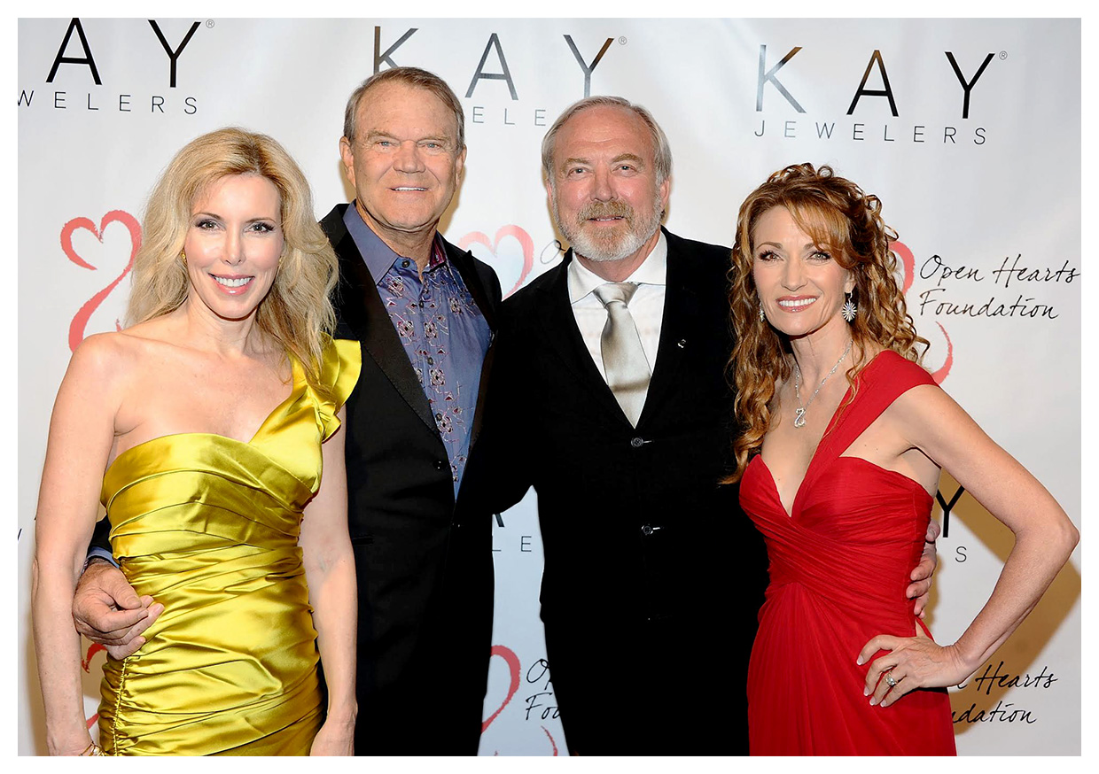Kim Campbell, with her husband and 2012 Open Hearts Award recipient, Glen Campbell and Open Hearts Foundation founders James Keach and Jane Seymour