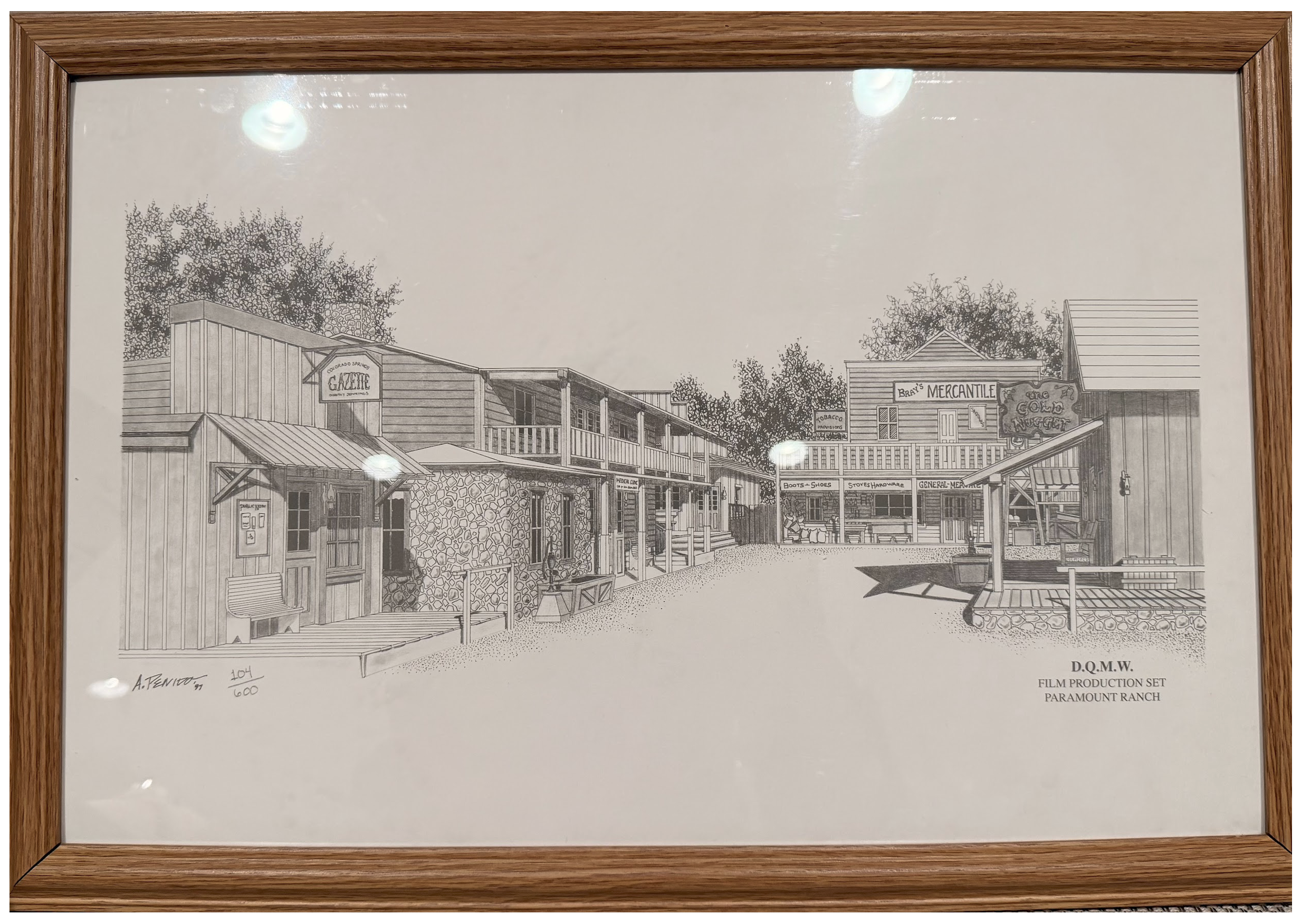 Silent Auction Jubilee #10 Drawing 104/600
A piece of cinematic history with this evocative print collection capturing original drawings from the Dr. Quinn, Medicine Woman production set at Paramount Ranch—featuring the iconic Homestead. Rich in deta