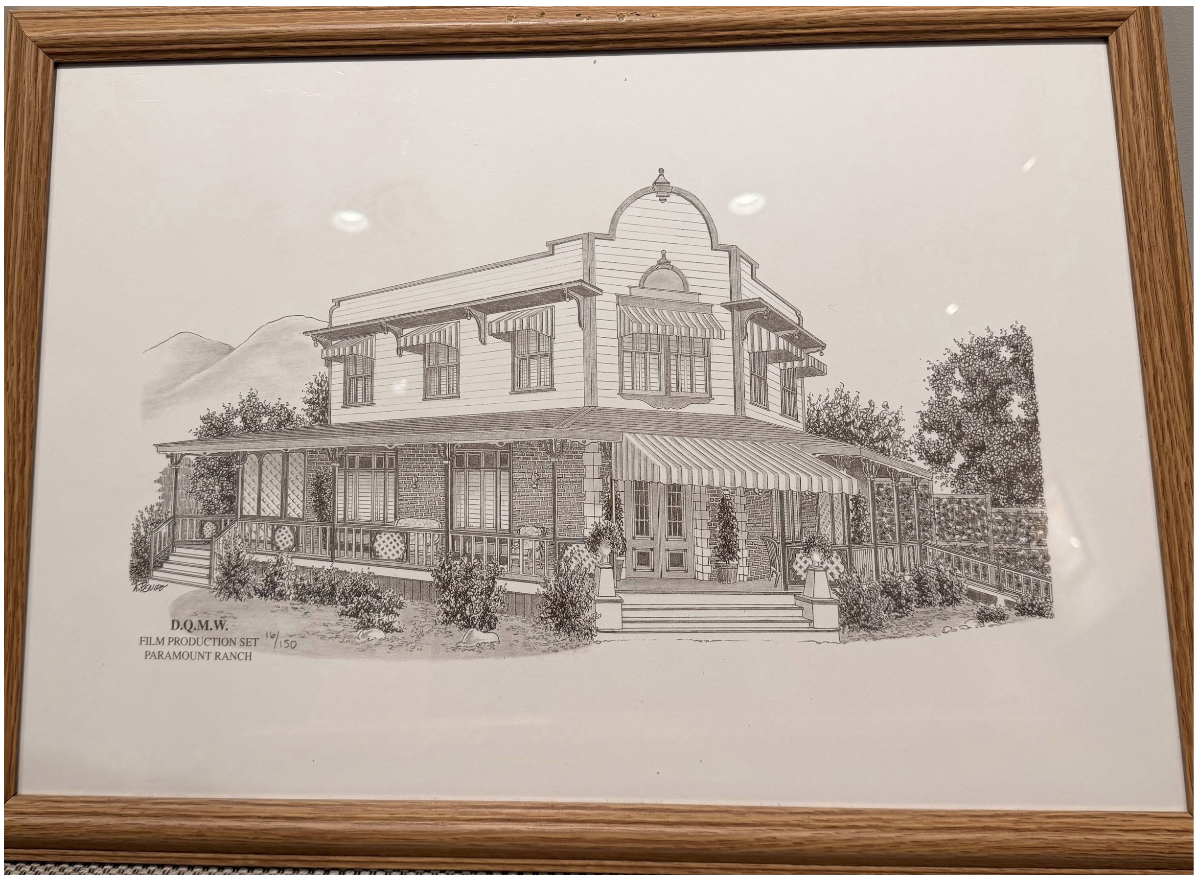 Silent Auction Jubilee #15 Drawing 15/ 150 
Indulge in the timeless character of the frontier with this finely rendered drawing of a classic building from Dr. Quinn, Medicine Woman. A reflection of everyday life in Colorado Springs, the structure sta