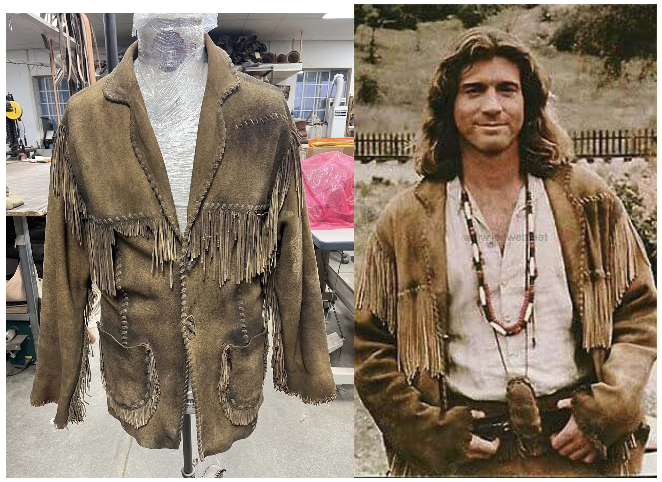 Silent Auction Jubilee #7 Joe’s Jacket 
A piece of television history with this iconic jacket worn by Joe Lando in his role as Byron Sully on the beloved series Dr. Quinn, Medicine Woman. Crafted in authentic frontier style, the jacket reflects the r